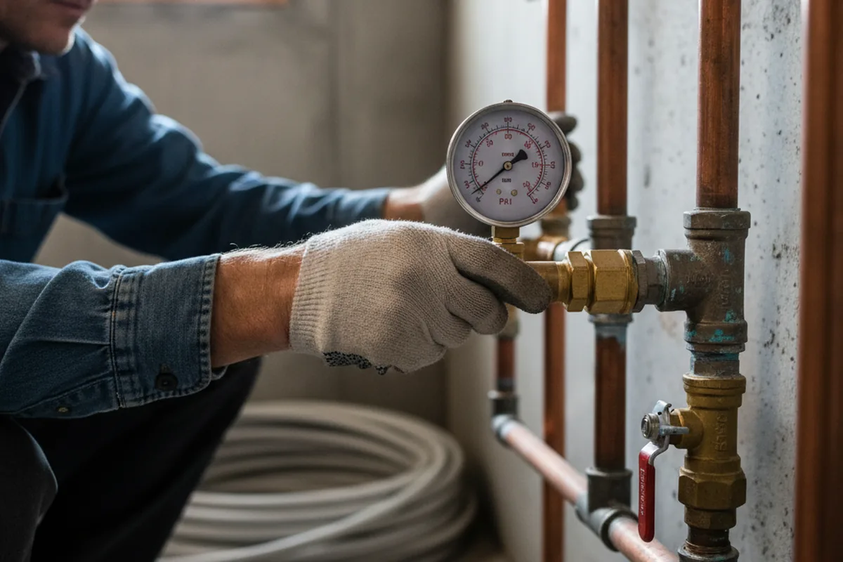 Pressure testing a repaired line during Water Line Repair in Young America